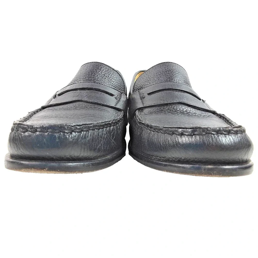 Belvedere Studio Michelle Men's Black Pebbled Leather Penny Loafer Shoe‎ Sz 9 EE
